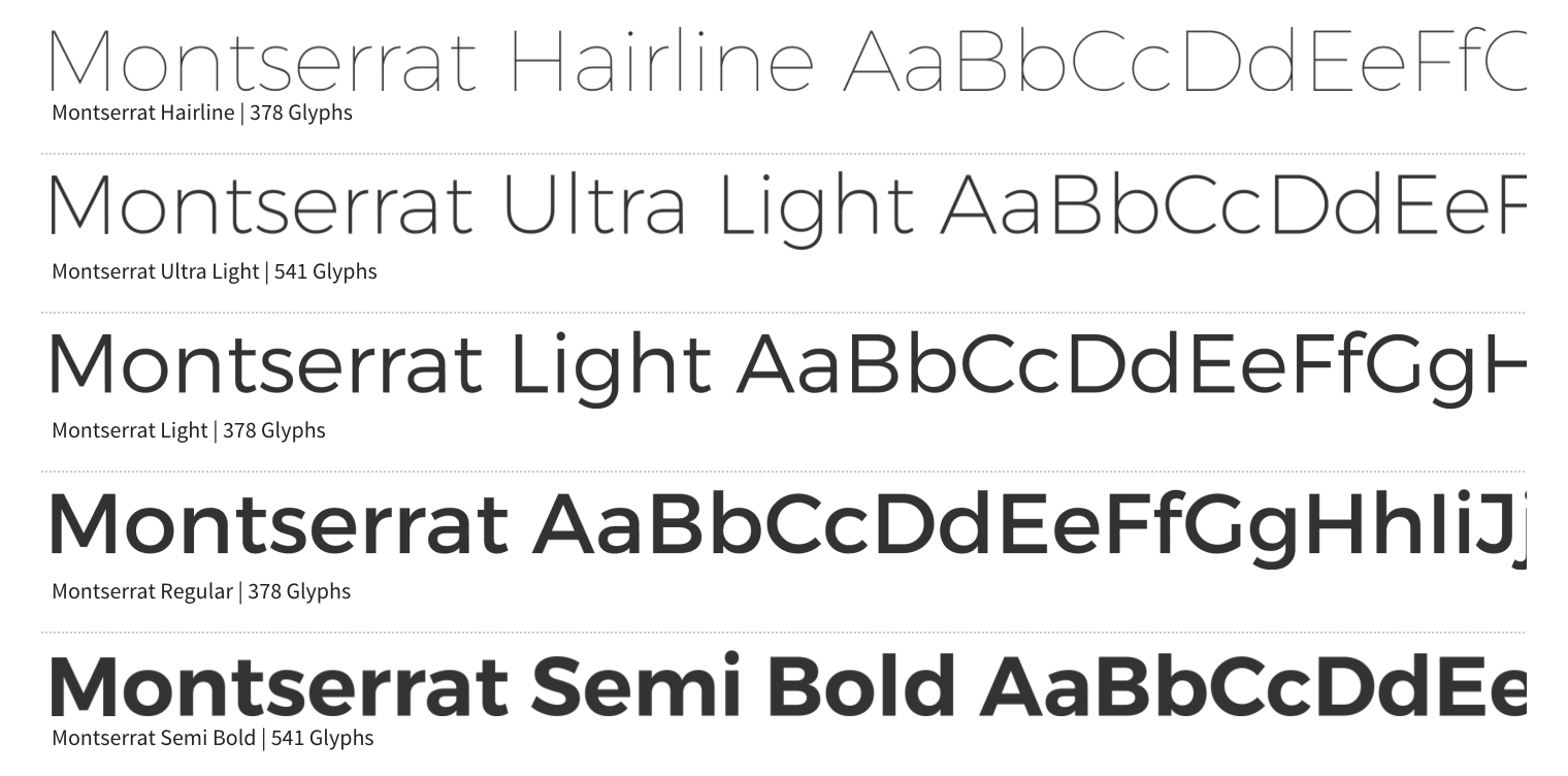 montserrat font for flat design